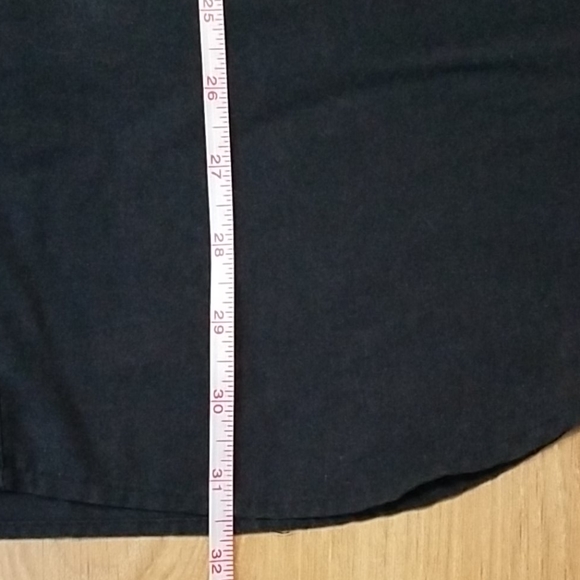 Mens black long sleeve button up shirt with collar and pockets XL - Picture 10 of 10